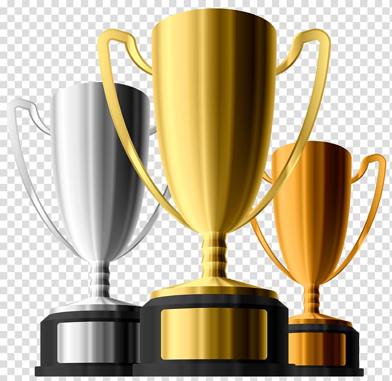 Trophy Champion Cup Medal, Gold Silver Bronze Trophies , gold and silver trophy transparent background PNG clipart