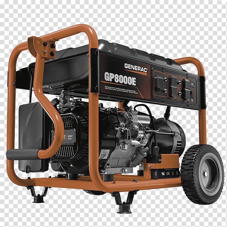 Electric generator Engine-generator Generac Power Systems Generac GP8000E Generac GP6500, new items transparent background PNG clipart