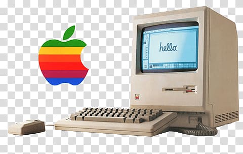 iMac computer, Vintage Apple Computer With Logo transparent background PNG clipart