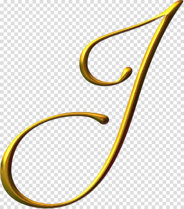Gold italic letter logo, Letter Alphabet J, LETRAS transparent ...
