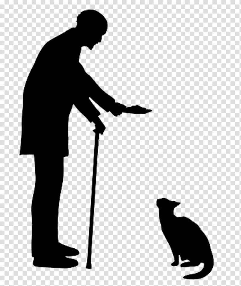 silhouette of elderly cats transparent background PNG clipart