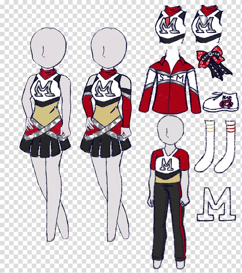 Uniform Costume Cartoon Illustration Fashion design, Cheer Uniforms Cheerleading Outfit transparent background PNG clipart