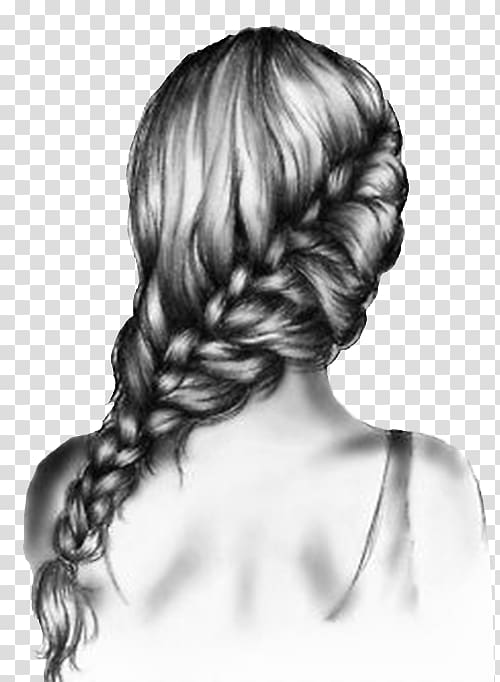 Drawing Hairstyle Braid Sketch, Twist hairstyle transparent background PNG clipart