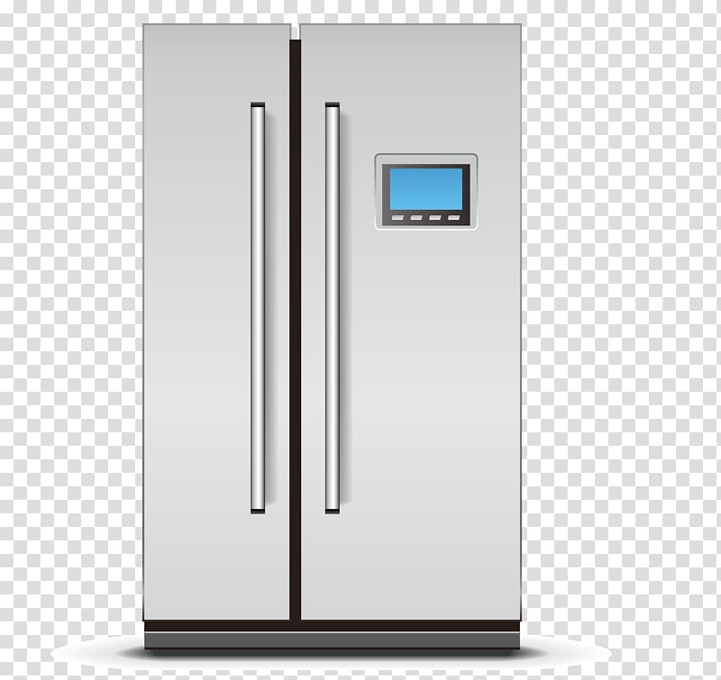 Refrigerator Euclidean Icon, Double-door refrigerator transparent background PNG clipart