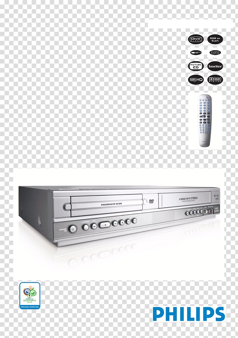 Philips 6000 Series PUS6162/05 Television VCRs VCR/DVD combo, Progressive Scan Dvd Player transparent background PNG clipart