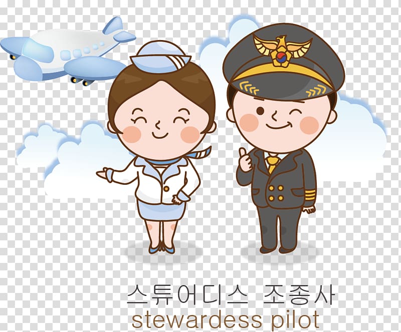 Flight attendant Cartoon, Less empty stewardess transparent background