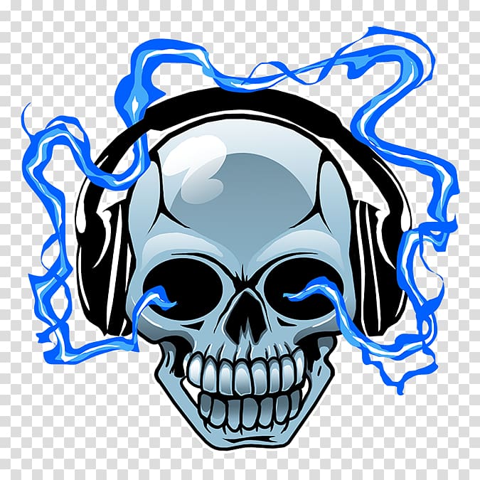 Skull Calavera Bone Headphones, skull transparent background PNG clipart