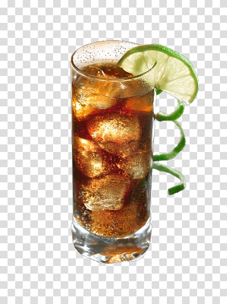 Rum and Coke Long Island Iced Tea Cocktail garnish Dark 'N' Stormy, citron vert transparent background PNG clipart