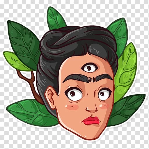 Sticker Frida Kahlo Telegram Nose, frida kalo transparent background PNG clipart