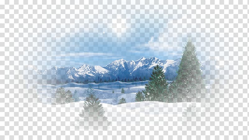 Winter Desktop Tree Painting, winter transparent background PNG clipart
