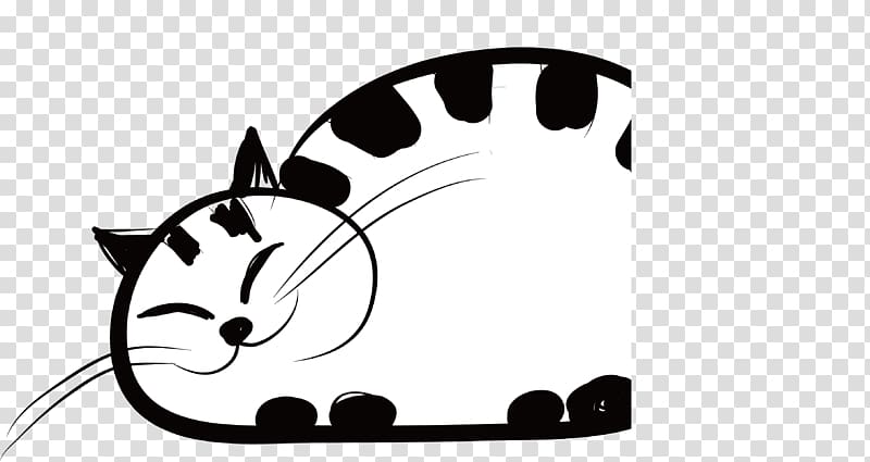 Siamese cat Silhouette Illustration, stick figure big fat cat transparent background PNG clipart