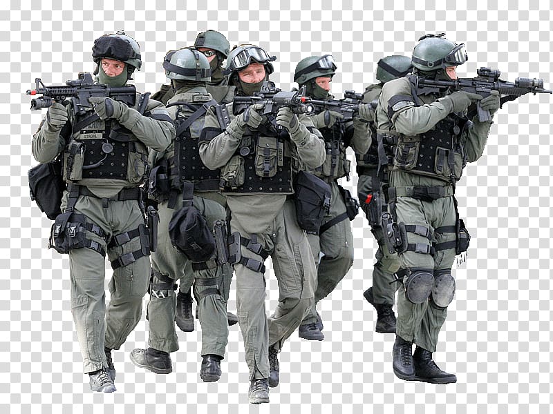 officers holding rifles, Swat Group transparent background PNG clipart
