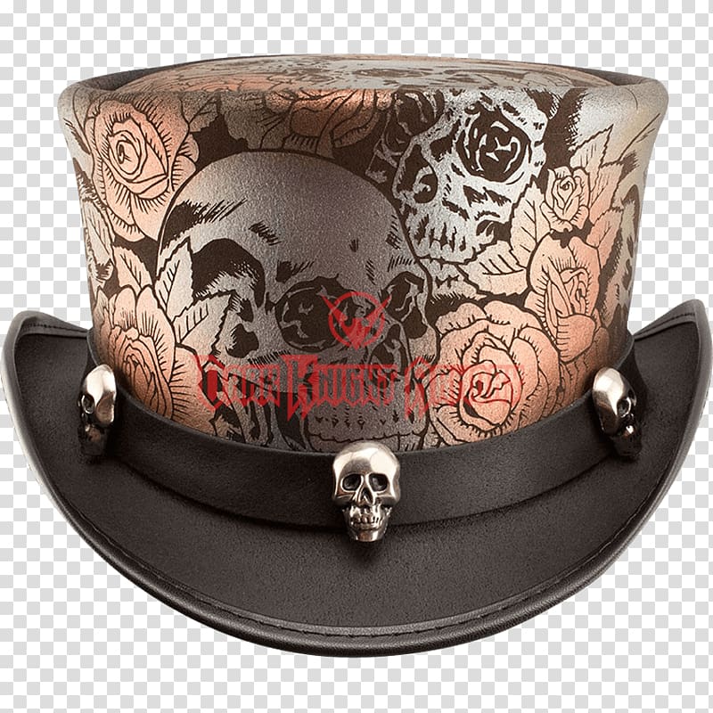 Top hat Headgear Gothic fashion Steampunk, skull hat transparent background PNG clipart