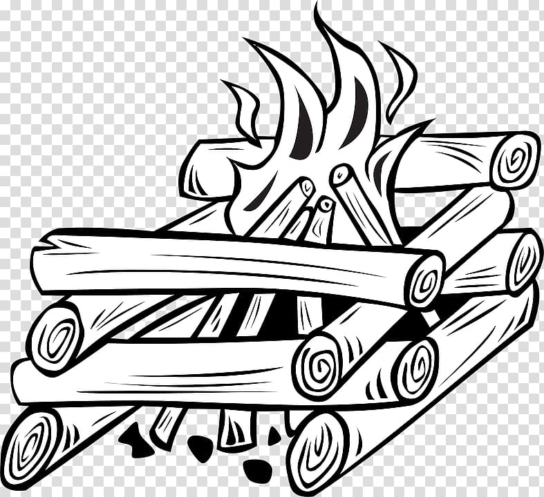 Campfire Bonfire , woodlogblackandwhite transparent background PNG clipart