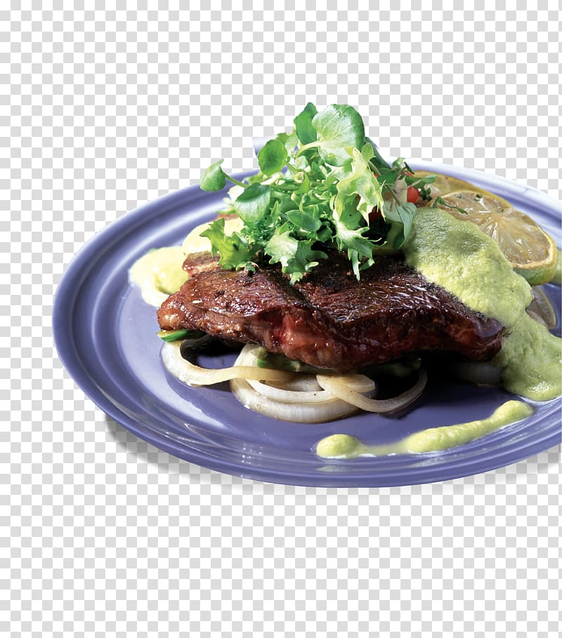 Vegetarian cuisine Recipe Dish Meat Food, Free steak salad pull material transparent background PNG clipart