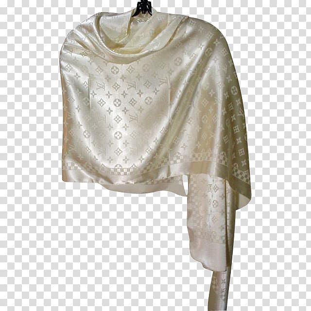 Shawl Scarf Louis Vuitton Outerwear Bandeau, white silk transparent background PNG clipart