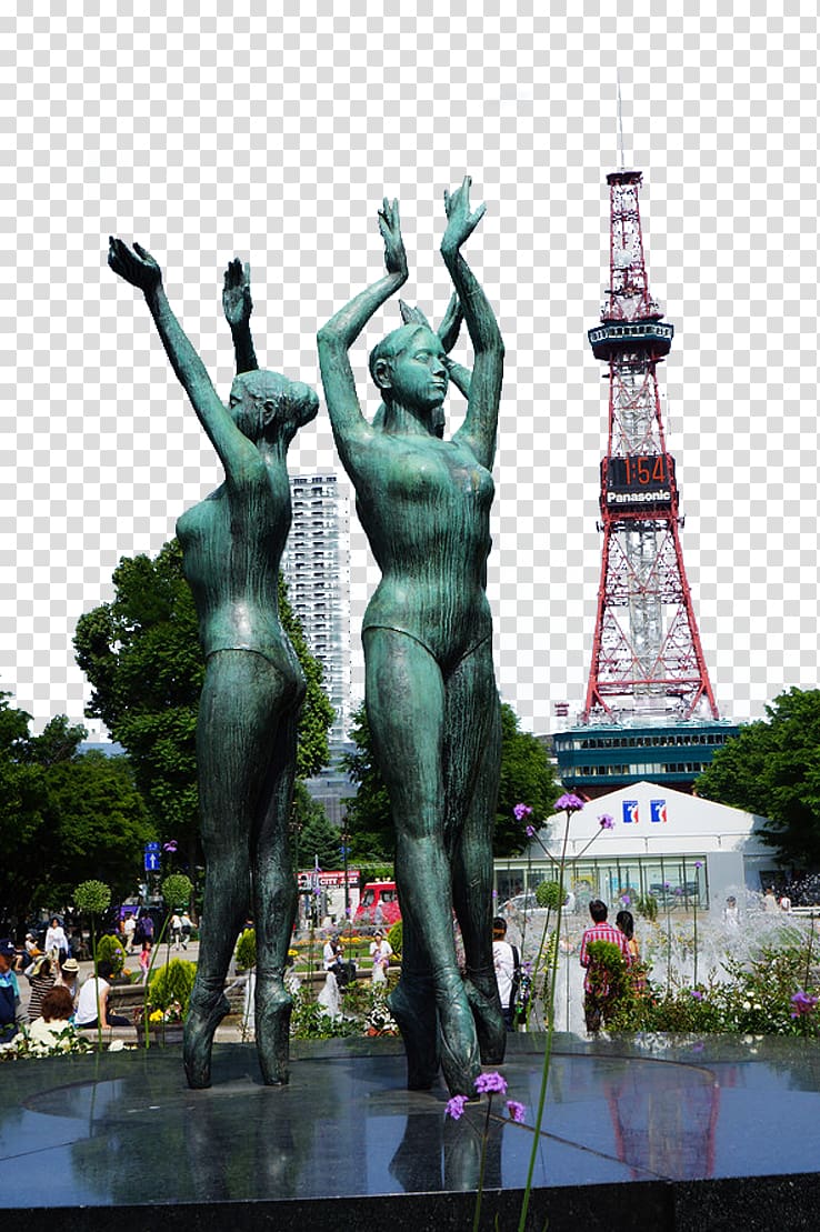 Sapporo TV Tower Odori Park Statue Sculpture, Hokkaido Odori Park sculpture transparent background PNG clipart