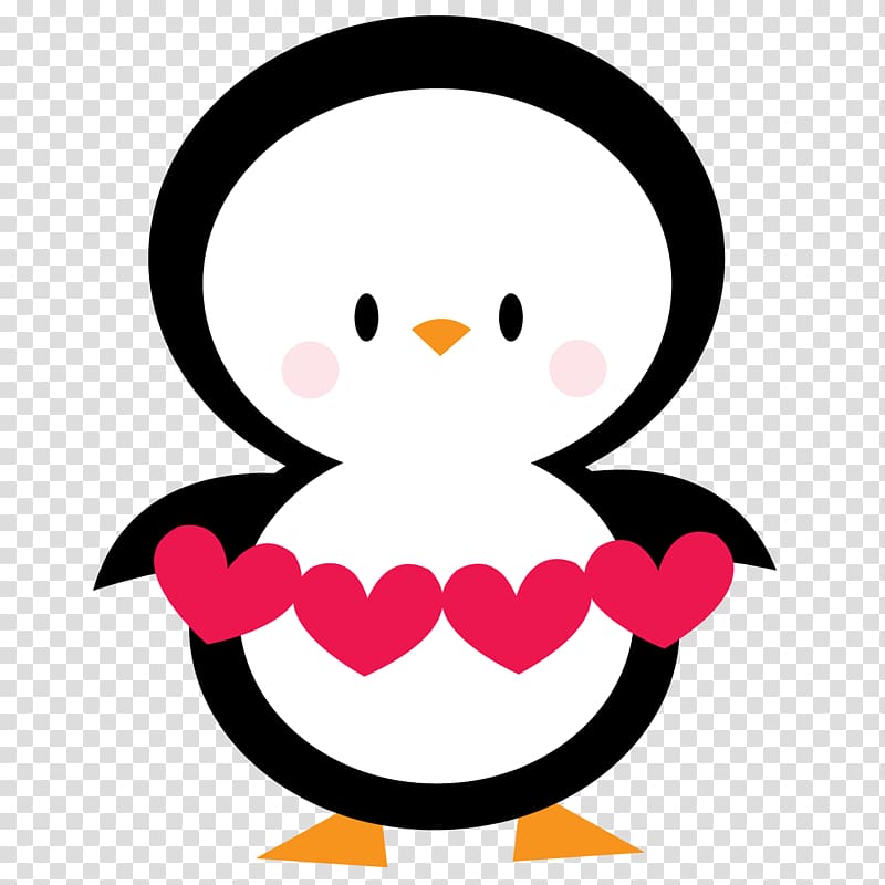 Penguin Valentine\'s Day Heart , Penguin Love transparent background PNG clipart