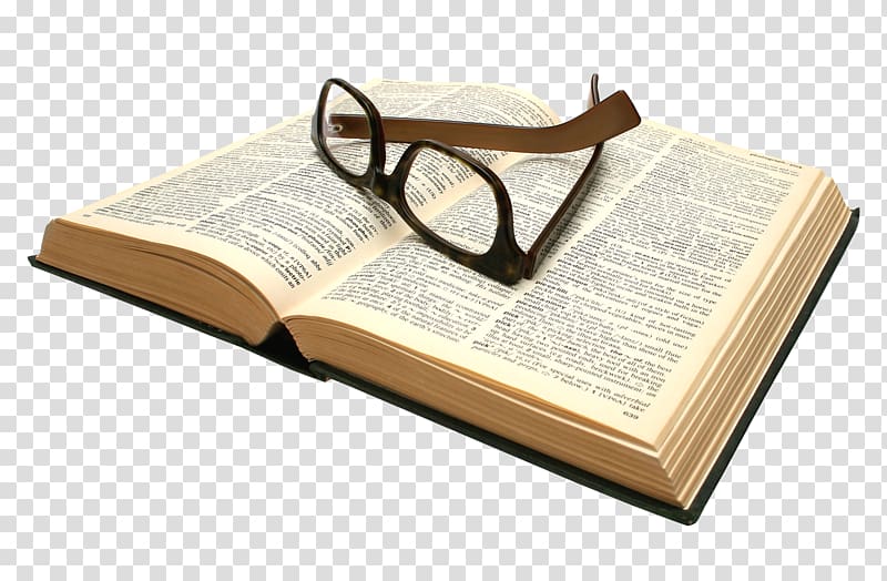 eyeglasses with black frames illustration, Book Reading, Open Book transparent background PNG clipart