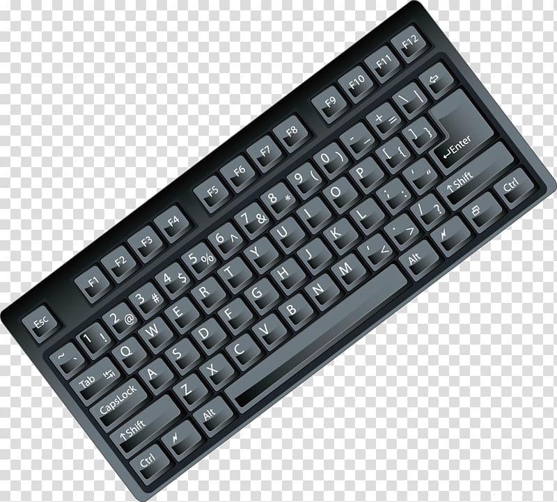 Computer keyboard Space bar, Black keyboard computer parts transparent background PNG clipart
