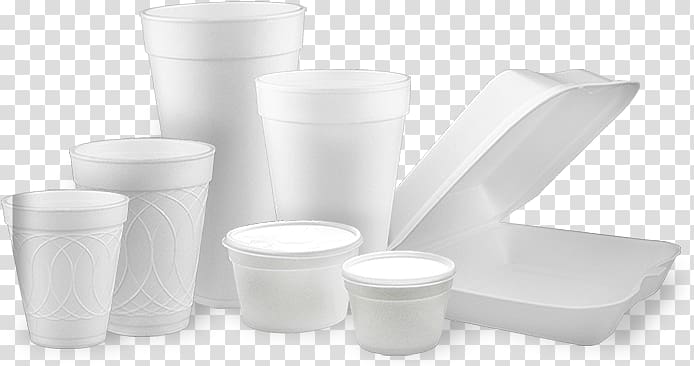 white disposable cup and container lot, Plastic Polystyrene Foam food container Styrofoam, container transparent background PNG clipart
