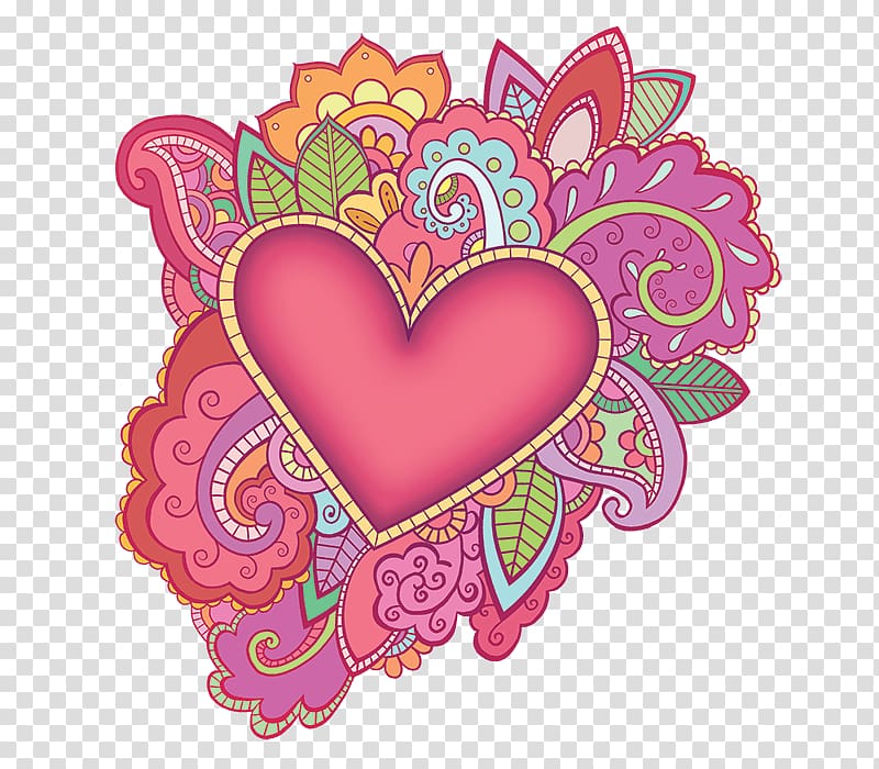 Valentine\'s Day Heart Illustration Pink M M-095, temporary tattoos ...