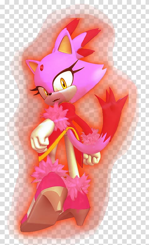 Pink M Figurine Fiction Character, Blaze the cat transparent background PNG clipart