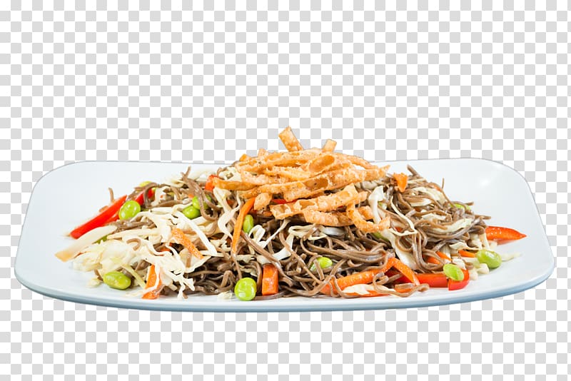 Chow mein Yakisoba Chinese noodles Fried noodles Thai cuisine, yellowfin tuna transparent background PNG clipart