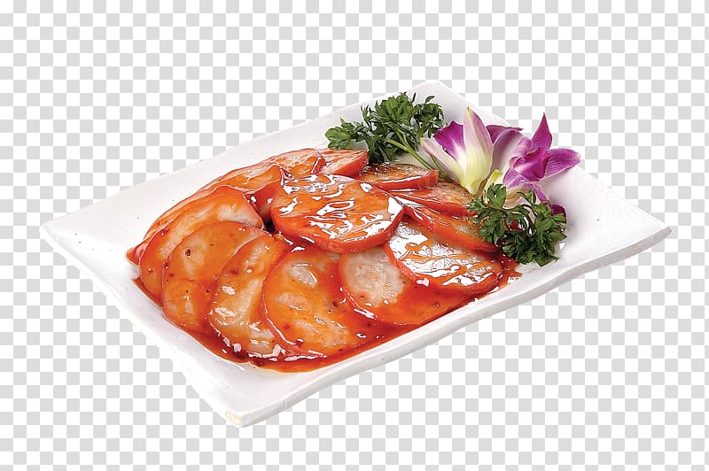Sashimi Recipe Garnish Seafood Hors doeuvre, Glutinous rice lotus root transparent background PNG clipart