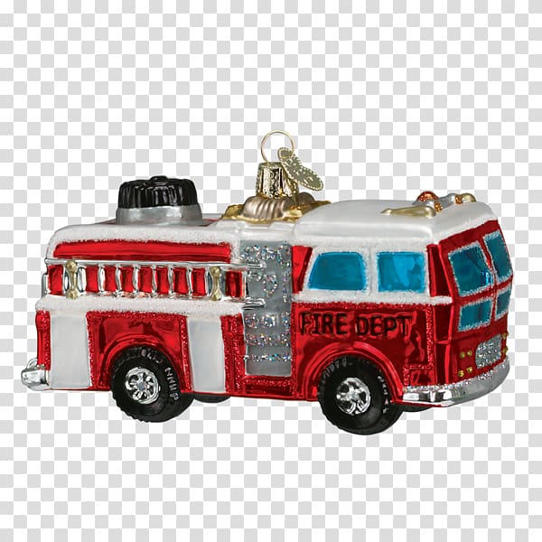 Fire engine Christmas ornament Car Glass, car transparent background PNG clipart