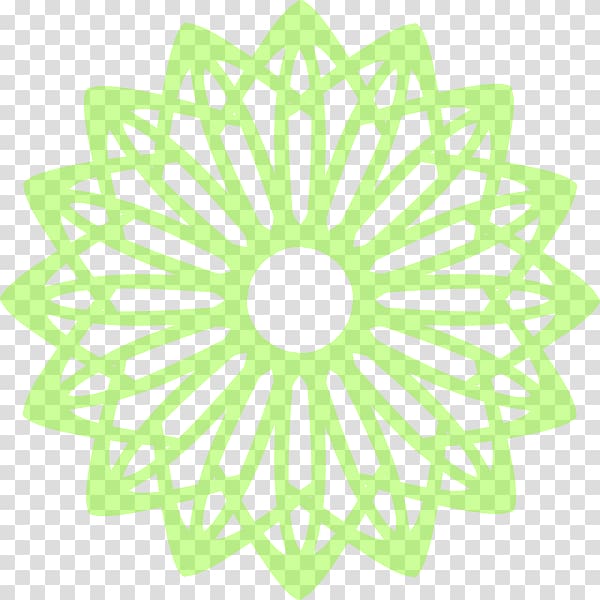 Circle Symmetry Flower Petal Pattern, green floral transparent background PNG clipart
