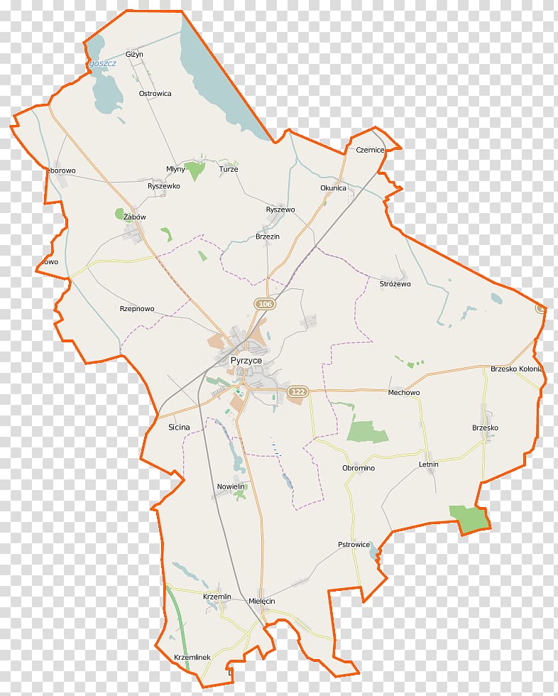 Młyny, West Pomeranian Voivodeship Pyrzyce Nowielin Obromino Brzezin, map transparent background PNG clipart