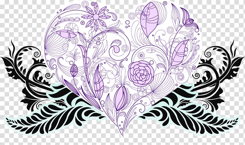 Heart Pattern, Cartoon painted heart wings transparent background PNG clipart