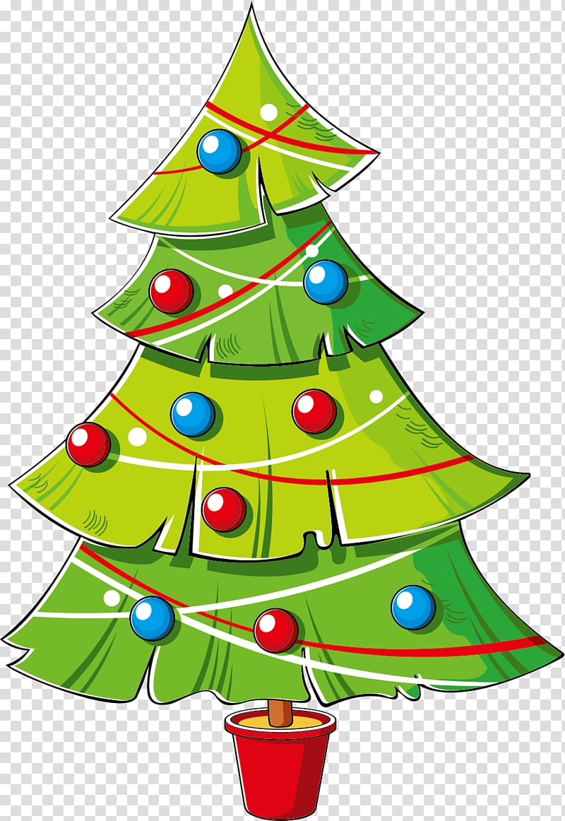 Christmas tree Cartoon , Cartoon Green Christmas tree transparent background PNG clipart
