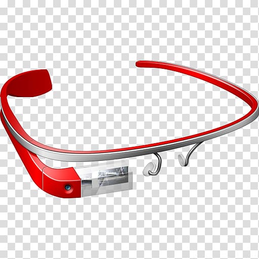 Google Glass ICO Icon, Virtual red glasses transparent background PNG clipart