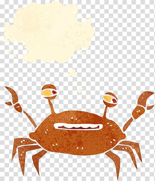 Crab Cartoon Illustration, Yellow brown crab feet transparent background PNG clipart
