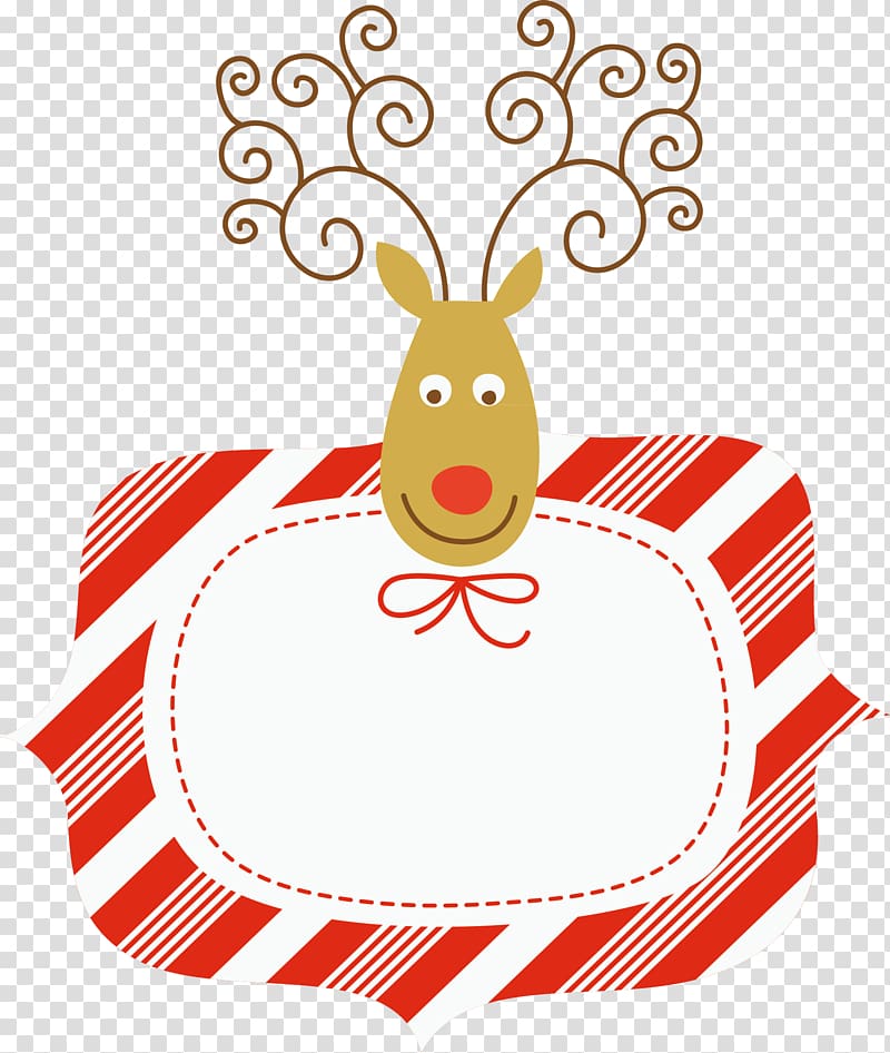 Christmas gift Illustration, Deer tag transparent background PNG clipart