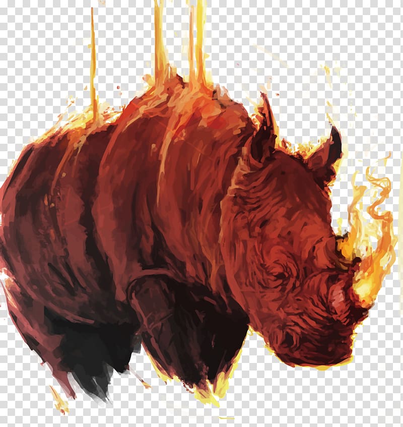 Rhinoceros Flame Euclidean Art, rhino transparent background PNG clipart