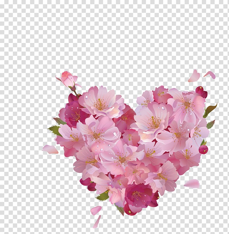 Heart Pink flowers Pink flowers , Pink heart shaped cherry transparent background PNG clipart
