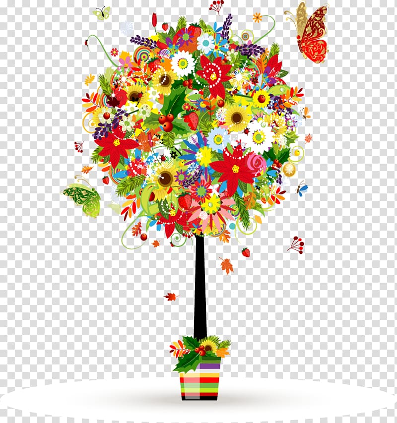 assorted-color flowers , Flower Floral design , Delicate floral illustration transparent background PNG clipart