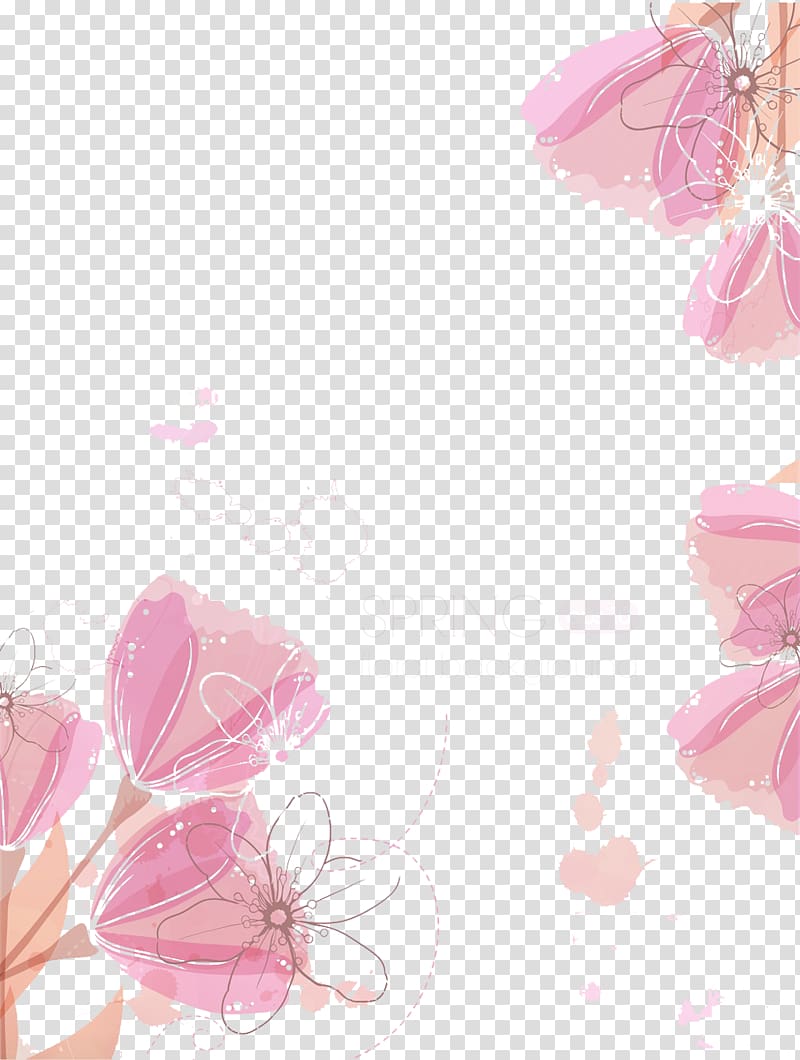 pink petaled flowers illustration, Tulip Pink, Pale pink tulip material transparent background PNG clipart