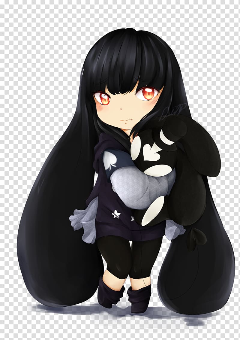 Black hair Figurine Anime Black M, Anime transparent background PNG ...