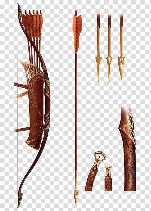 The Lord of the Rings Legolas Tauriel Bow and arrow Quiver, Arrow transparent background PNG clipart