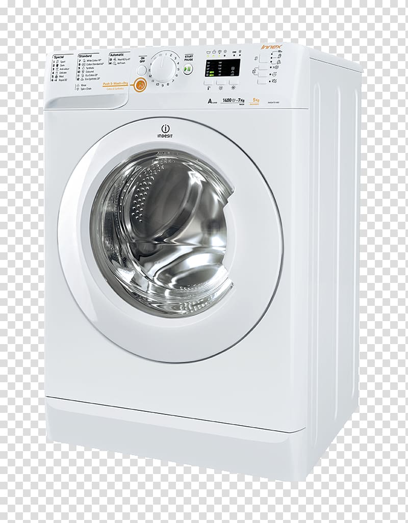 Washing Machines Combo washer dryer Clothes dryer Indesit Co. Home appliance, washing machine transparent background PNG clipart