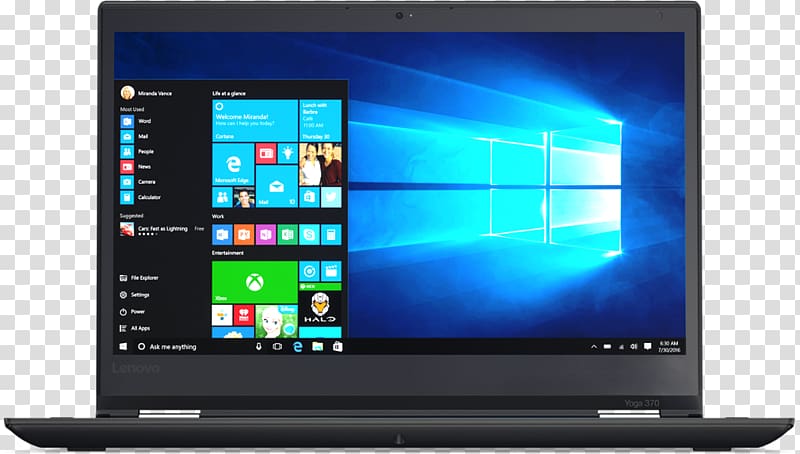 Lenovo ThinkPad Yoga 370 20J Laptop ThinkPad X1 Carbon Intel, Laptop transparent background PNG clipart