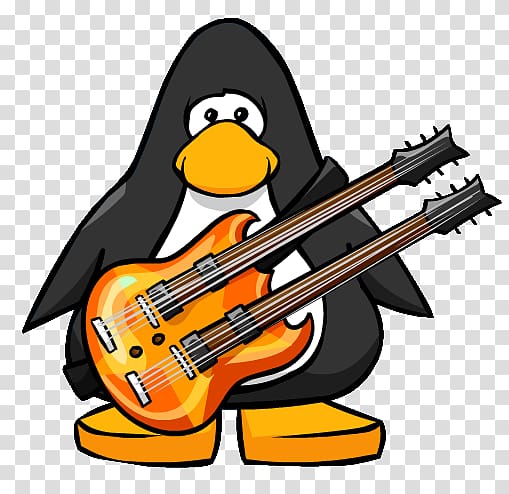 Club Penguin Guitar , Penguin transparent background PNG clipart