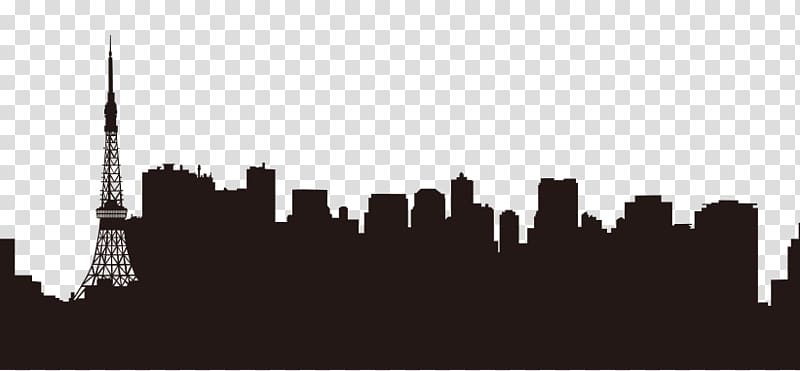 Tokyo Skyline Sticker Wall decal, Tokyo Silhouette transparent background PNG clipart