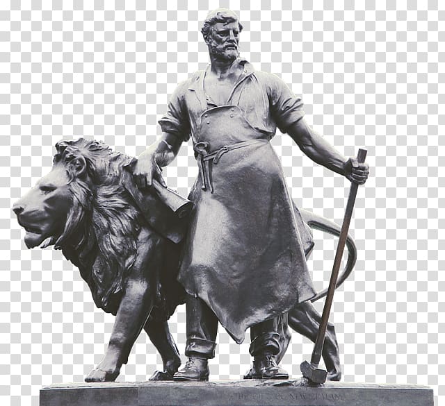 Statue Monument Bronze sculpture, lion on fire transparent background PNG clipart
