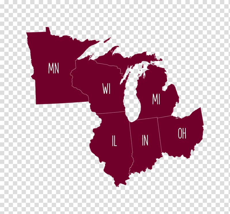 Midwestern United States Blank map Physische Karte Region, map transparent background PNG clipart