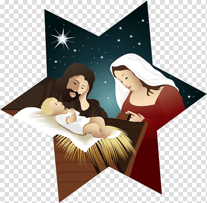 nativity illustration, Bethlehem Christmas Holy Family Nativity scene Nativity of Jesus, Christmas Baby Jesus transparent background PNG clipart